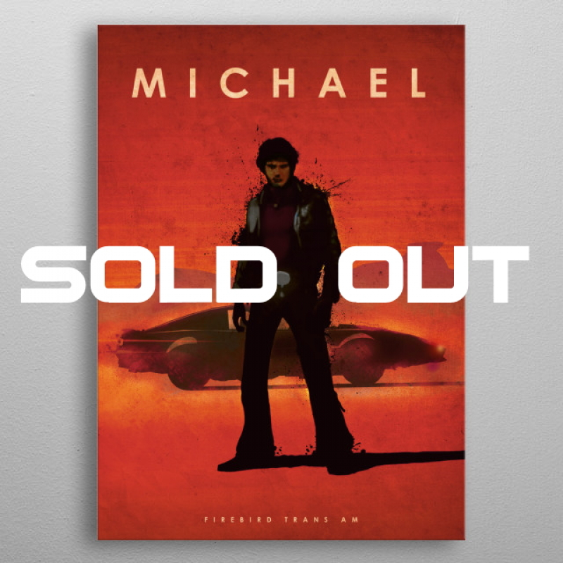 Displate Metall-Poster "Michael with Firebird Trans AM" *AUSVERKAUFT*